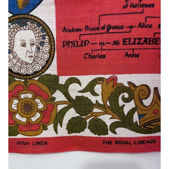 The Royal Lineage Tea Towel by Ulster Made in Ireland #4898 Irish Linen. - Picture 3 of 3
